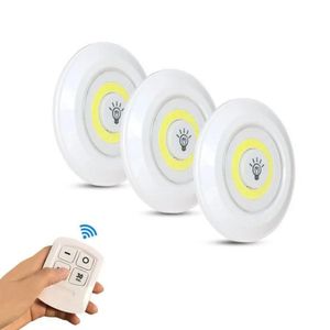 Pack de 3 Lampes LED Sans Fil avec Télécommande – Éclairage Autocollant 3M – Luminosité Réglable et Minuteur