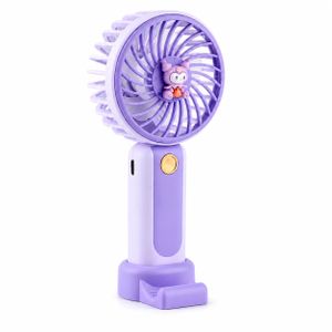 Ventilateur Portable Rechargeable avec Support Téléphone – Violet
