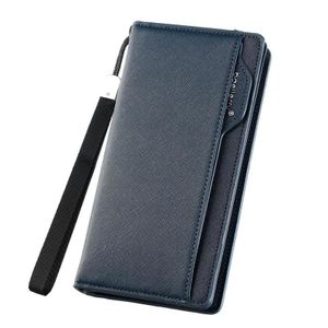 Baellerry Men Long Wallet Multi-Card Holder Clutch Business Casual Zipper Bag