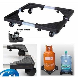 Support Mobile 360° De Bouteille De Gaz Et Distributeur D'eau - Noir