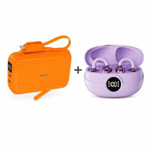 Hepu Écouteurs Bluetooth Sans Fil + Power Bank Portable – Pack Recharge & Mobilité