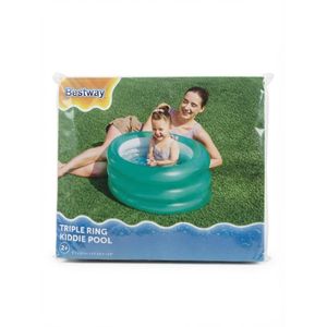 Bestway Triple Ring Kiddie Pool – Piscine Gonflable Enfant 86 x 53 cm – 3 Anneaux Renforcés – Piscine de Jardin – Dès 2 Ans – Verte