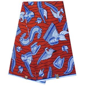 Complet Pagne Africain GTP WAX GHANA Cinq Heures - 6 Yards - Orange