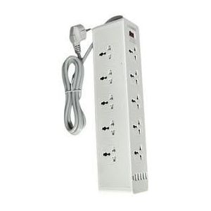 Leadder Multiprises 2500W/Rallonge - Prises 10 Ports Interrupteur, 5 Ports USB, 1 Port Type-C
