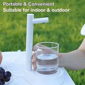 Pompe distributrice de bouteille d'eau de bureau - Pompe à eau automatique portable pour bouteilles de 5 gallons et universelles, distributeur d'eau de comptoir pour la maison, le bureau, l'extérieur (blanc perle)