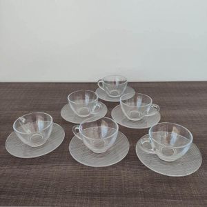 Glass Set De 6 Tasses À Café Express Ou Thé + Sous Tasse 