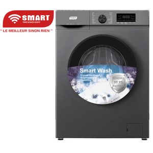 SMART TECHNOLOGY Machine à Laver Automatique- STML-6H -Inverter - Gris - 6KG- 1850W - Garantie 6 mois