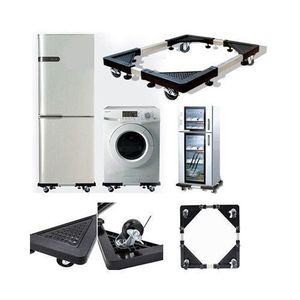 Support Mobile Multifonctionnel Réglable Base Moyen Pour RÉFRIGÉRATEUR, MACHINE À Laver -noir