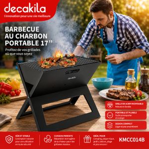 Decakila KMCC014B - GRILLE DE BARBECUE AU CHARBON PORTABLE  17 POUCES - PLIABLE 