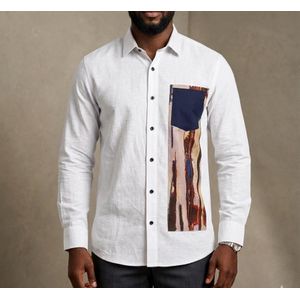 Chemise en lin à motif pour Homme