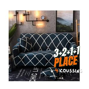 Mika Housse de canapé élastique universelle ensemble de quatre pièces