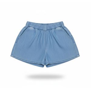 Short en Chambray Souple Bleu Céleste - 9-12 Mois