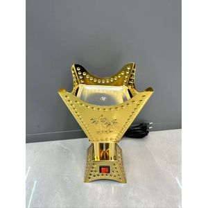 Brûleur d'Encens Électrique (Mabkhara) - Métal Doré - Sans Charbon