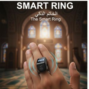 Bague Tasbih Intelligente Bluetooth - Compteur Numérique 9999, Rappel Azan/Salat, Rechargeable, Étanche - Remplacement Moderne du Misbaha