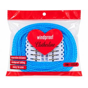 Corde à linge Windproof avec pinces