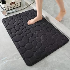 Tapis de salle de bains antidérapant, tapis de bain couleur noir 