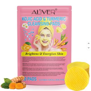  Coussinets nettoyants pour le visage 40 tampons de nettoyage du visage, anti taches pour une Peau Douce et Éclatante, exfoliation, acide kojique, curcuma