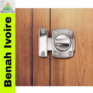 Verrou rotatif en acier inoxydable pour portail ou porte de salle de bain
