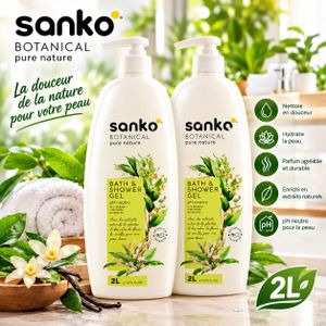 Sanko Gel douche  pack de 2 idéal pour toute la famille