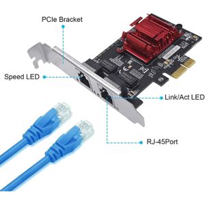 Carte réseau PCI Express X1  à 2 ports Gigabit Ethernet 
