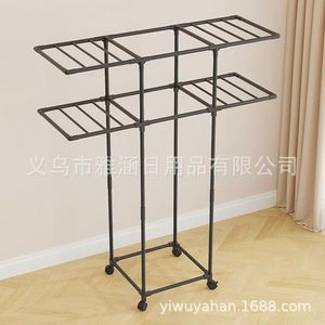 Étendoir à linge rotatif multifonctionnel transversal pour chambre, séchoir à linge, porte-serviettes mobile et range-chaussettes pour balcon p