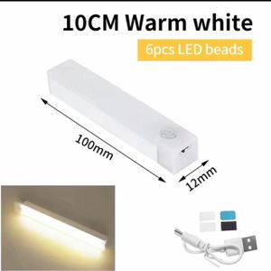Barre Lumineuse LED avec Capteur de Mouvement - Veilleuse Rechargeable USB pour Armoire et Escalier - 100mm - 1PC