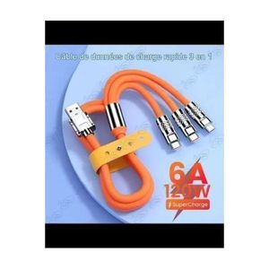 Câble De Charge Rapide De Type C, Micro USB, Compatible IPhone, Samsung, Huawei, Xiaomi, Chargeur De Téléphone, 120 W, 6A, 3 En 1