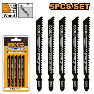 Ingco JEU DE 5 LAMES DE SCIE SAUTEUSE POUR BOIS 8TPI JSBT111C