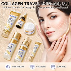 Collagen Coffret de Soins du Visage Anti-Âge au Collagène (6 Pièces) - Format Voyage / Travel Skincare Set