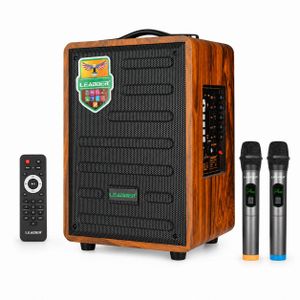 Leadder SP-105 – Enceinte Party Box Professionnelle Bluetooth avec 2 micros - 50W - P.M.P.O 12000W -  Batterie 6 600 mAh rechargeable