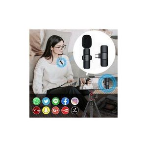 Microphone cravate lavalier sans fil K9 noir 