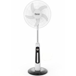 Oscar Ventilateur Rechargeable A Pied 18 Pouces Ultra Solide Avec Télécommande (OSC-300A18) - Blanc - Garantie 12 Mois