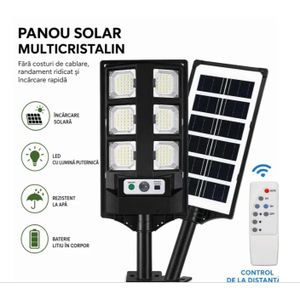 DEUX (2) Lampe   solaire   rue  avec   Panneau   Solaire   Intégré,   6   DIRIGÉ   Fort,   Télécommande,   capteurs   de   Lumière,   Résistance   À   Eau   de gros