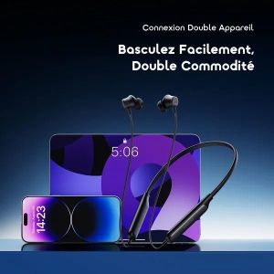 Oraimo Necklace 5 OEB-611 – Écouteurs Bluetooth Tour de Cou avec Réduction Active du Bruit 30 dB et Vibration d’Appel