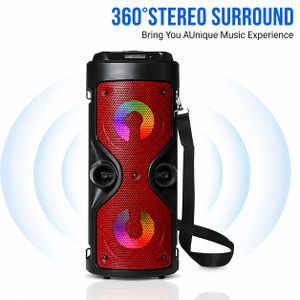 SinG-e Enceinte Bluetooth Portable Karaoké – Haut-parleur Sans Fil 360°, LED RGB, Micro + Télécommande, Batterie Rechargeable, Support USB/AUX/TF