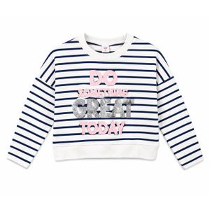T-shirt Fille à Rayures Bleu Marine et Blanc – Manches Longues