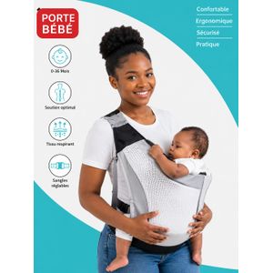 Article  Porte-Bébé Ergonomique Respirant Réglable pour Bébé 0 à 36 Mois – Gris