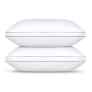 2 paires Oreillers de Qualité Supérieure - Confort Moelleux et Soutien Ergonomique - Blanc