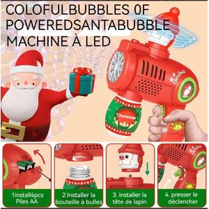 Machine à bulles 21 trous machine à bulles de noël jouet bulles rotatif lumière du père noël cadeaux de noël pour filles et garçons