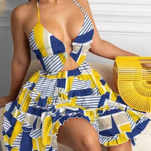 Robe mini imprimée femme d' été