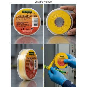 HIGHPOWER Ruban Isolant Électrique PVC Jaune – Haute Performance