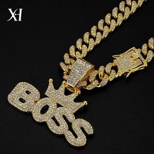 Gm Collier bling bling hip hop faux diamants : or