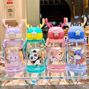 Lot de 4 gourdes pour enfants - Bleu + Rose + Vert + Violet