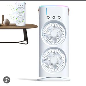 Ventilateur portable rechargeable avec lumière LED - rafraîchisseur d'air 