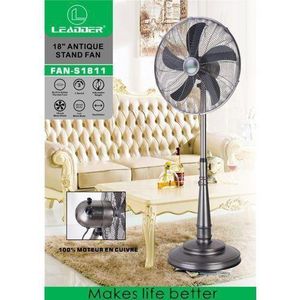 Leadder ventilateur sur pied antique de 18 pouces