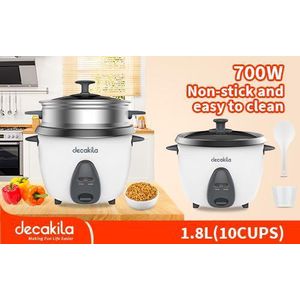 Decakila Cuiseur de riz électrique 1,8L - 700W - KEER034W - blanc