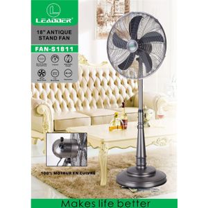 Leadder ventilateur sur pied antique de 18 pouces