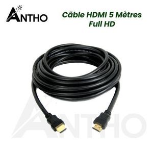 ANTHO Cable HDMI 5m / 5 Mètres - Full HD - V1.4