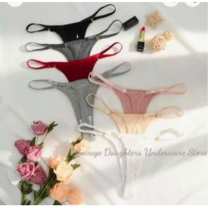 Lot de 6 Strings pour Femme 100% Coton- Modèle Sexy et Confortable.