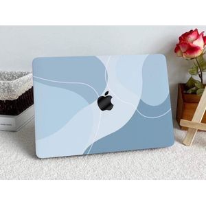 Kit Coque Macbook : Kiit de Protection Matte bleu-blanc pour Macbook Air et Pro  *Regardez derrière la machine pour voir le numéro du modèle sa commence par A*